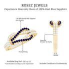 Natural Blue Sapphire Diamond Interlock Ring for Women AAA - Rosec Jewels