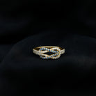 Natural Blue Sapphire Diamond Interlock Ring for Women AAA - Rosec Jewels