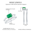 Natural Emerald Cut Emerald Diamond East West Engagement Ring and Wedding Band Set AAA - Rosec Jewels