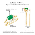 Natural Emerald Cut Emerald Diamond East West Engagement Ring and Wedding Band Set AAA - Rosec Jewels