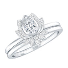 Rosec Jewels-Certified Moissanite Lotus Flower Bridal Ring Set