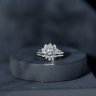Rosec Jewels-Certified Moissanite Lotus Flower Bridal Ring Set