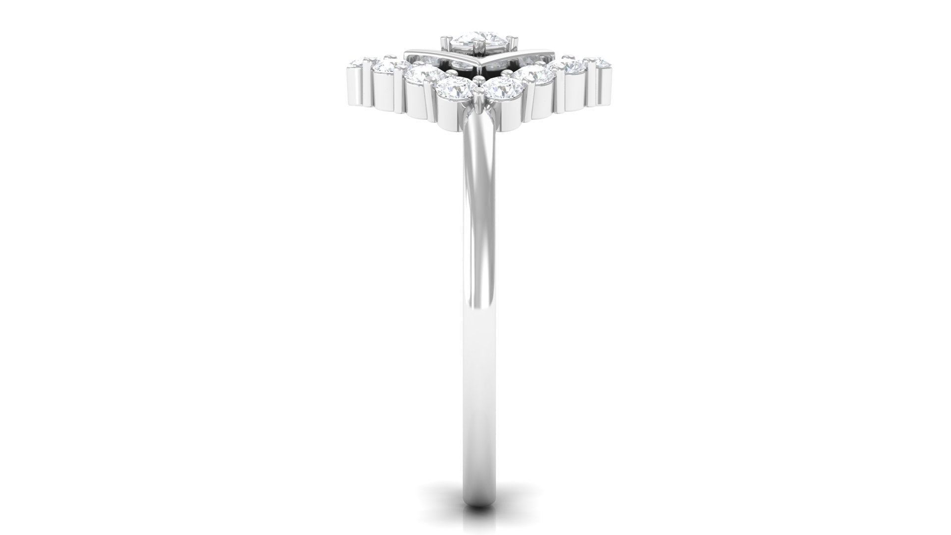 Contemporary Diamond Promise Ring with Certificate Natural - ( HI-SI ) - Rosec Jewels