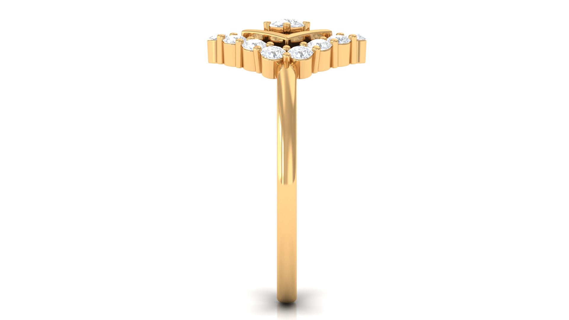 Contemporary Diamond Promise Ring with Certificate Natural - ( HI-SI ) - Rosec Jewels