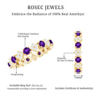 Natural Amethyst Diamond Eternity Ring for Women AAA - Rosec Jewels