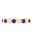 Natural Amethyst Diamond Eternity Ring for Women AAA - Rosec Jewels