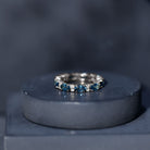 Oval Cut London Blue Topaz Full Eternity Band with Diamond AAA - Rosec Jewels