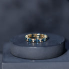 Oval Cut London Blue Topaz Full Eternity Band with Diamond AAA - Rosec Jewels