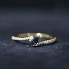 Rosec Jewels-Genuine London Blue Topaz Promise Ring with Diamond