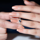 Rosec Jewels-Genuine London Blue Topaz Promise Ring with Diamond