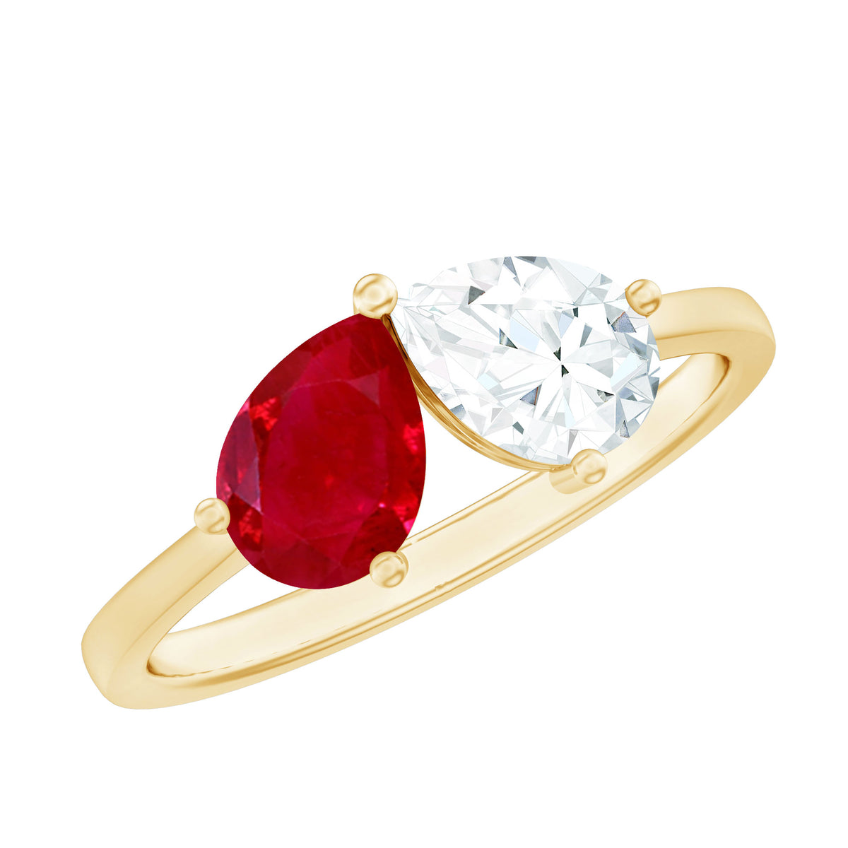 Certified Ruby and Diamond Toi Et Moi Promise Ring – Rosec Jewels