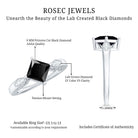 Certified 1 Carat Princess Cut Lab Grown Black and White Diamond Engagement Ring AAAA ( Synthetic ) - Rosec Jewels
