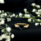 Certified 1 Carat Princess Cut Lab Grown Black and White Diamond Engagement Ring AAAA ( Synthetic ) - Rosec Jewels