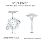 Oval Cut 7X9 MM Moissanite Double Halo Engagement Ring D-VS1 - Rosec Jewels