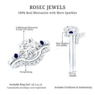 Certified 8MM Moissanite Engagement Ring With Wedding Band D-VS1 - Rosec Jewels