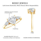 IGI Certified 2 Carat Lab Grown Diamond Heart Engagement Ring with Side Stones Lab - ( E-VS1 ) - Rosec Jewels