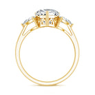 IGI Certified 2 Carat Lab Grown Diamond Heart Engagement Ring with Side Stones Lab - ( E-VS1 ) - Rosec Jewels