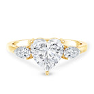IGI Certified 2 Carat Lab Grown Diamond Heart Engagement Ring with Side Stones Lab - ( E-VS1 ) - Rosec Jewels