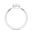 Rosec Jewels-0.75 Carat Heart Shape Lab Grown Diamond Chevron Engagement Ring