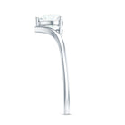 Rosec Jewels-0.75 Carat Heart Shape Lab Grown Diamond Chevron Engagement Ring