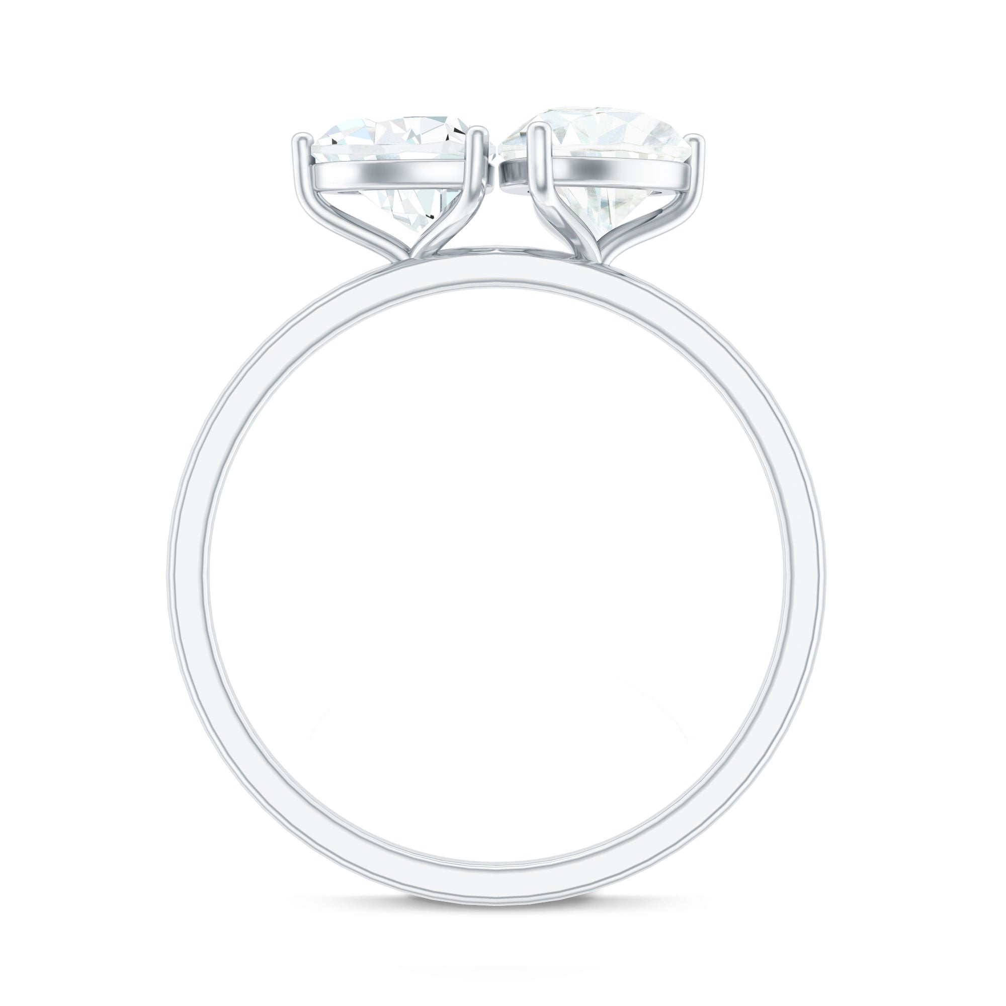 Rosec Jewels-Heart and Pear Shape Lab Grown Diamond Toi Et Moi Engagement Ring