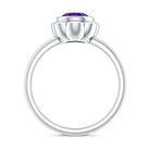 1.2 Carat Amethyst Engagement Ring in Bezel Setting AAA - Rosec Jewels
