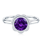 1.2 Carat Amethyst Engagement Ring in Bezel Setting AAA - Rosec Jewels