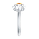 1.2 Carat Citrine Solitaire Engagement Ring in Bezel Setting AAA - Rosec Jewels