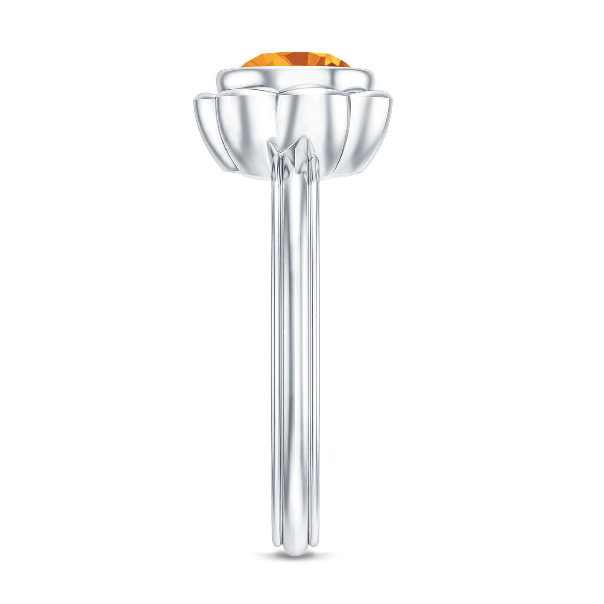 1.2 Carat Citrine Solitaire Engagement Ring in Bezel Setting AAA - Rosec Jewels