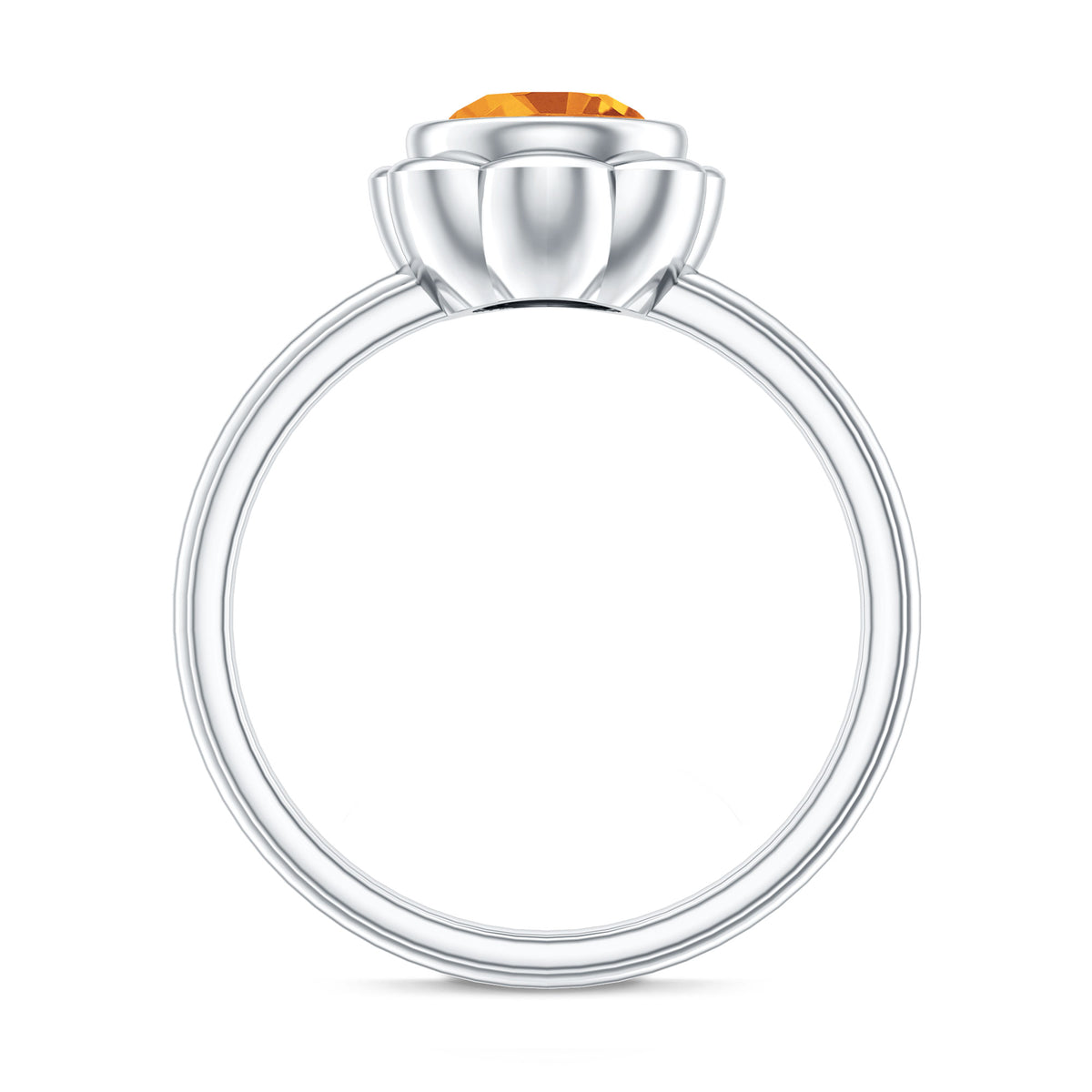 1.2 Carat Citrine Solitaire Engagement Ring in Bezel Setting AAA - Rosec Jewels
