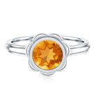 1.2 Carat Citrine Solitaire Engagement Ring in Bezel Setting AAA - Rosec Jewels