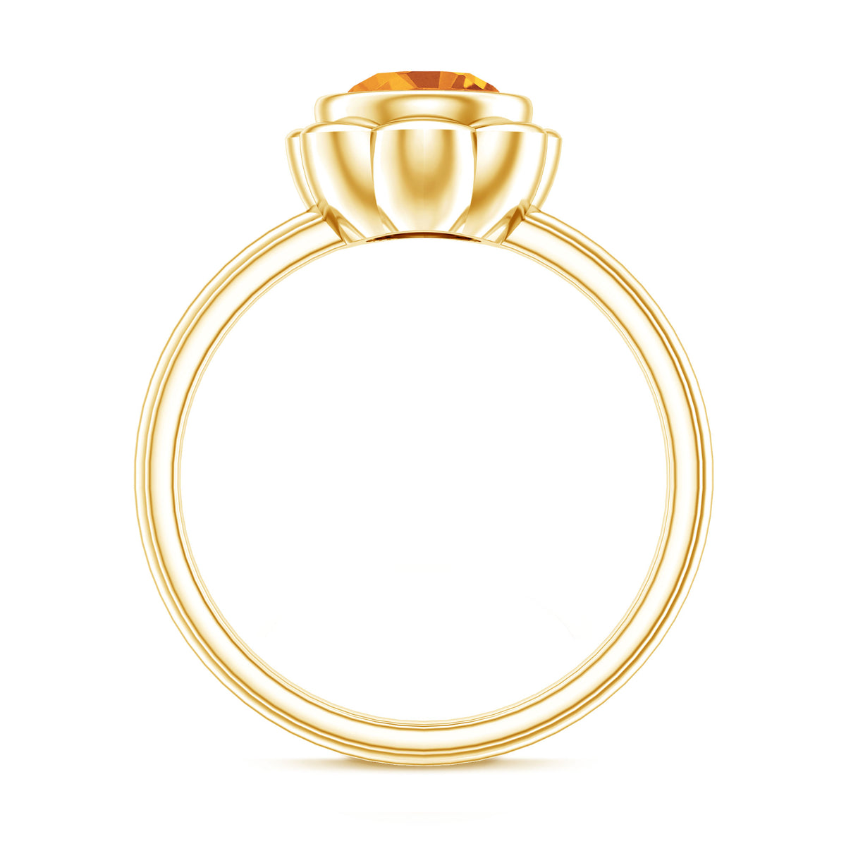 1.2 Carat Citrine Solitaire Engagement Ring in Bezel Setting AAA - Rosec Jewels