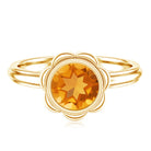1.2 Carat Citrine Solitaire Engagement Ring in Bezel Setting AAA - Rosec Jewels