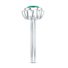 Bezel Set Lab Created Emerald Solitaire Engagement Ring AAAA - Rosec Jewels