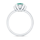 Bezel Set Lab Created Emerald Solitaire Engagement Ring AAAA - Rosec Jewels