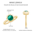 Rosec Jewels-Bezel Set Lab Created Emerald Solitaire Engagement Ring