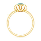 Bezel Set Lab Created Emerald Solitaire Engagement Ring AAAA - Rosec Jewels