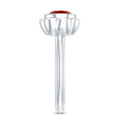 Rosec Jewels-1.3 Carat Lab Grown Ruby Flower Engagement Ring