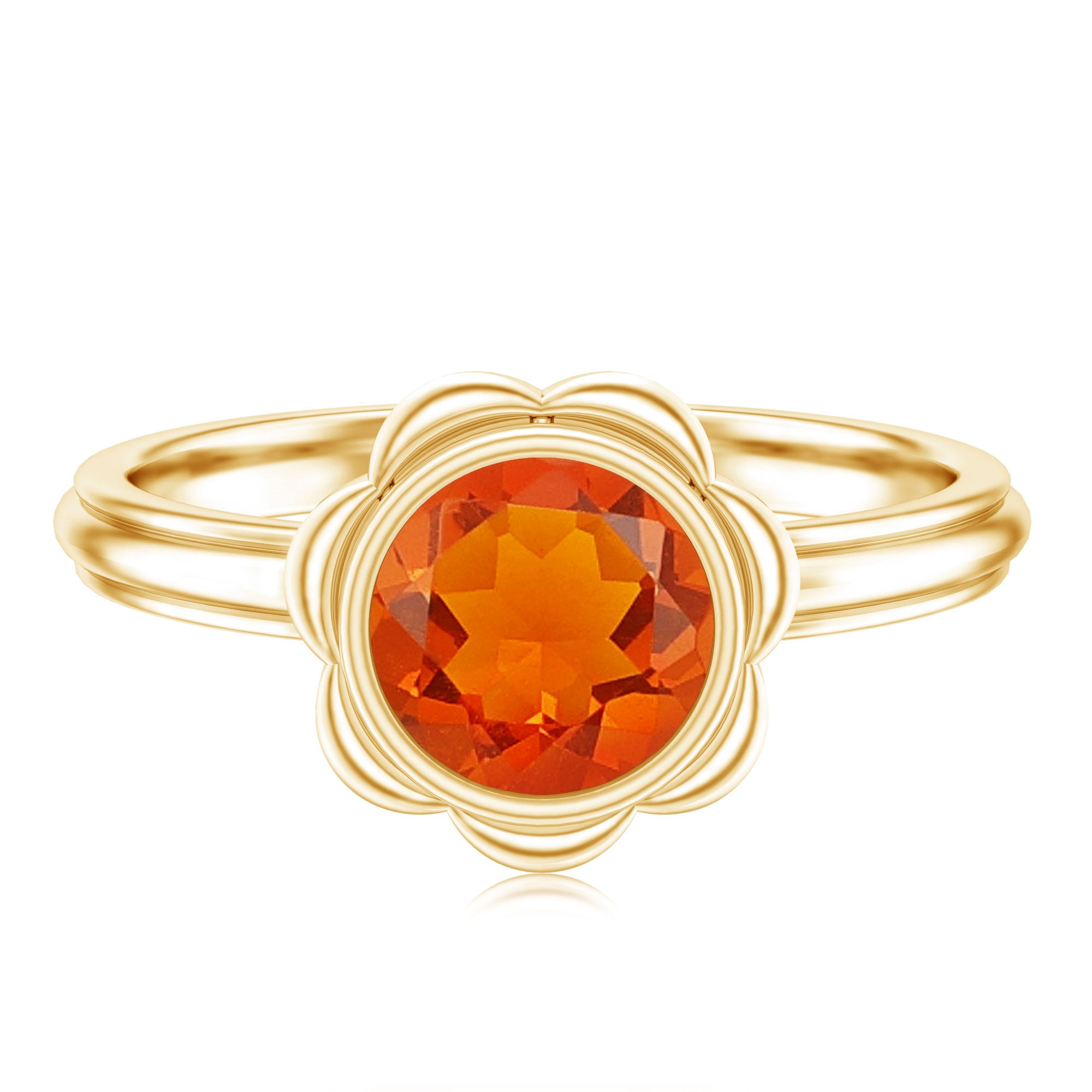 Rosec Jewels-1.5 Carat Real Fire Opal Flower Engagement Ring