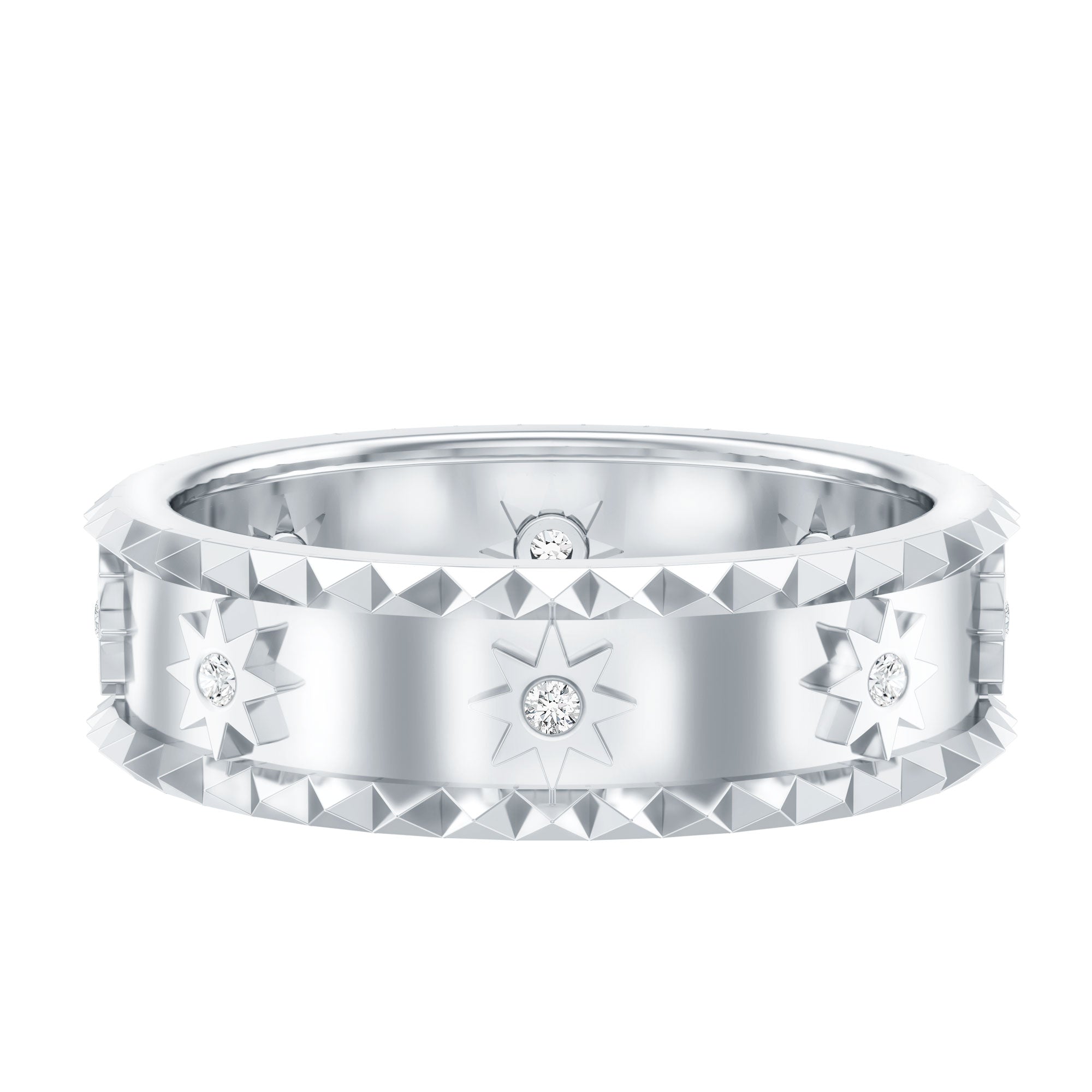Rosec Jewels-Vintage Inspired Lab Grown Diamond Starburst Wedding Band