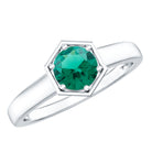 Rosec Jewels-Certified 0.8 Carat Lab Created Emerald Solitaire Engagement Ring