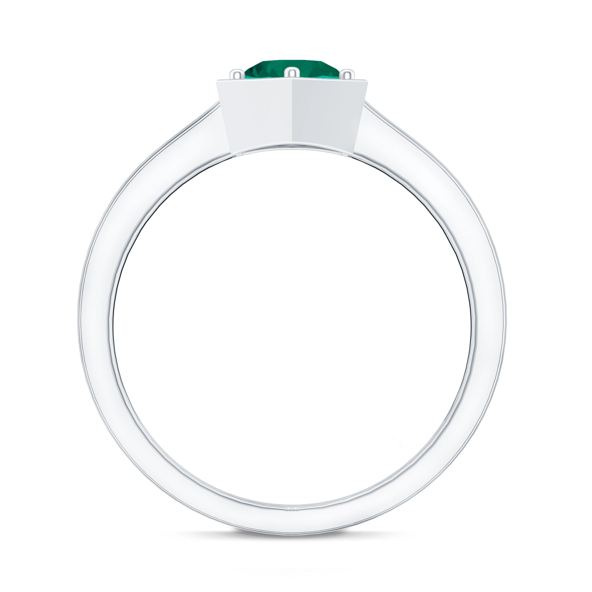 Rosec Jewels-Certified 0.8 Carat Lab Created Emerald Solitaire Engagement Ring