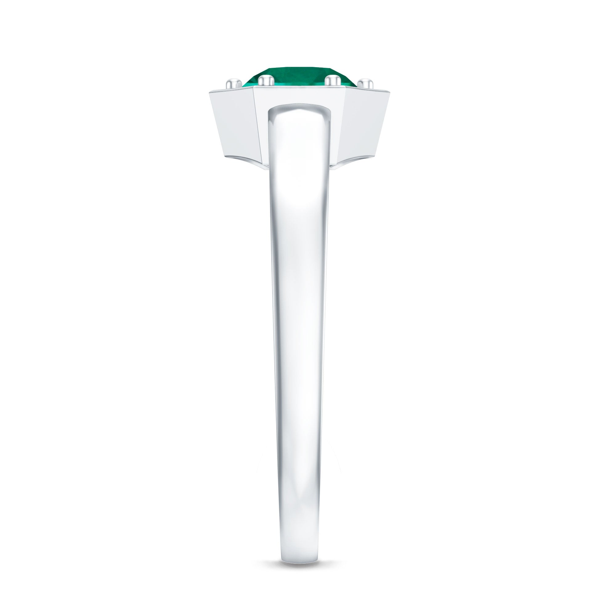 Rosec Jewels-Certified 0.8 Carat Lab Created Emerald Solitaire Engagement Ring