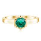 Rosec Jewels-Certified 0.8 Carat Lab Created Emerald Solitaire Engagement Ring