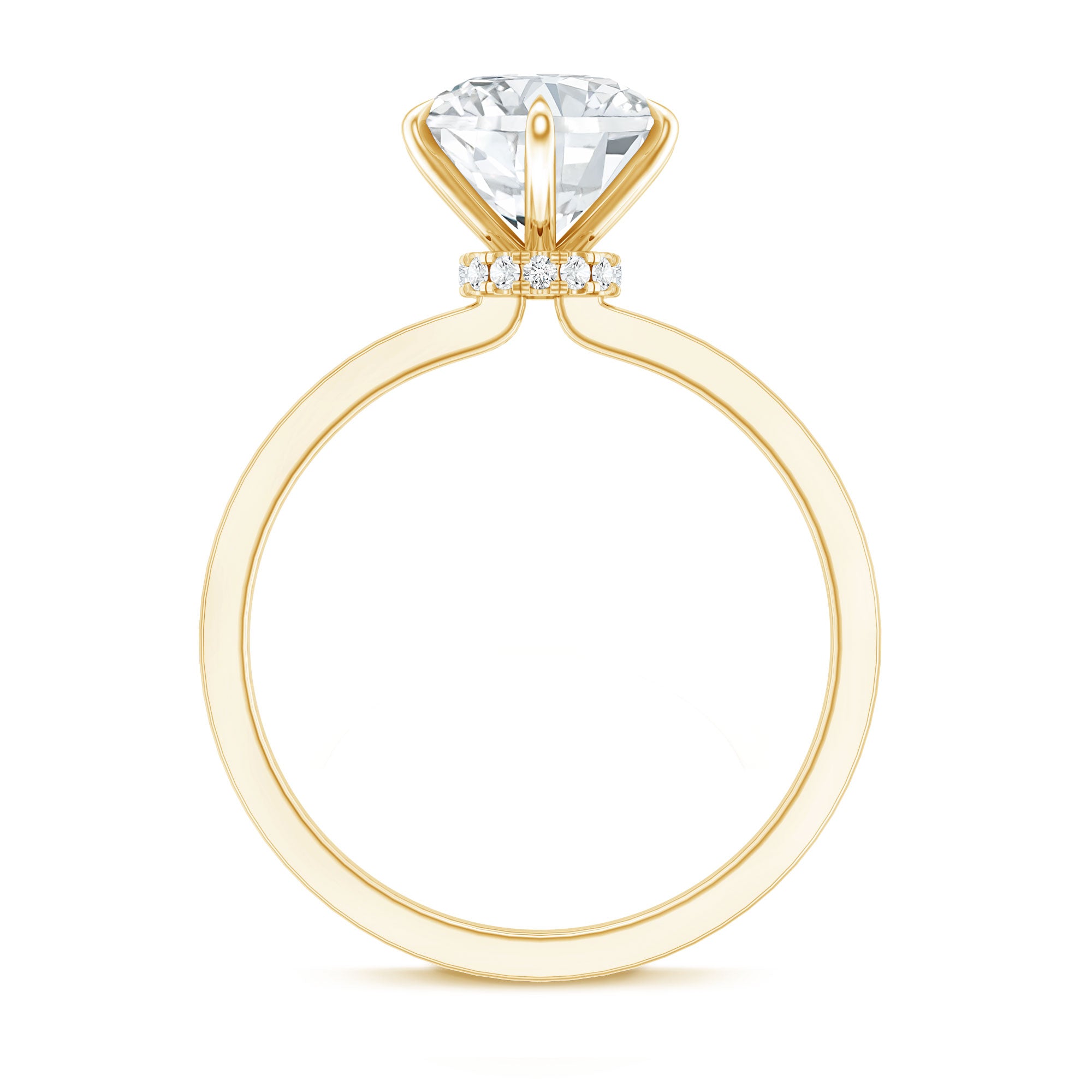 Rosec Jewels-2 Carat Lab Grown Diamond Solitaire Engagement Ring with Hidden Halo