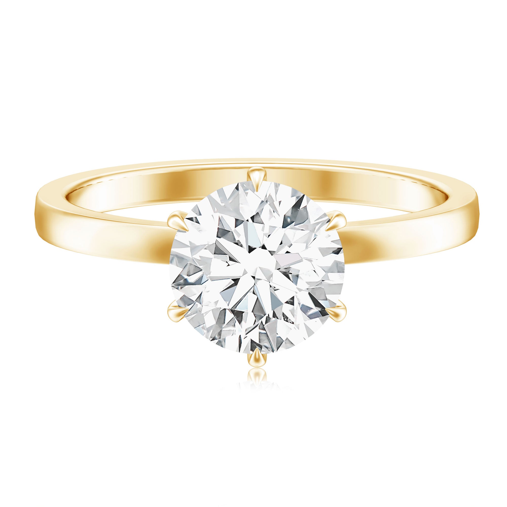 Rosec Jewels-2 Carat Lab Grown Diamond Solitaire Engagement Ring with Hidden Halo