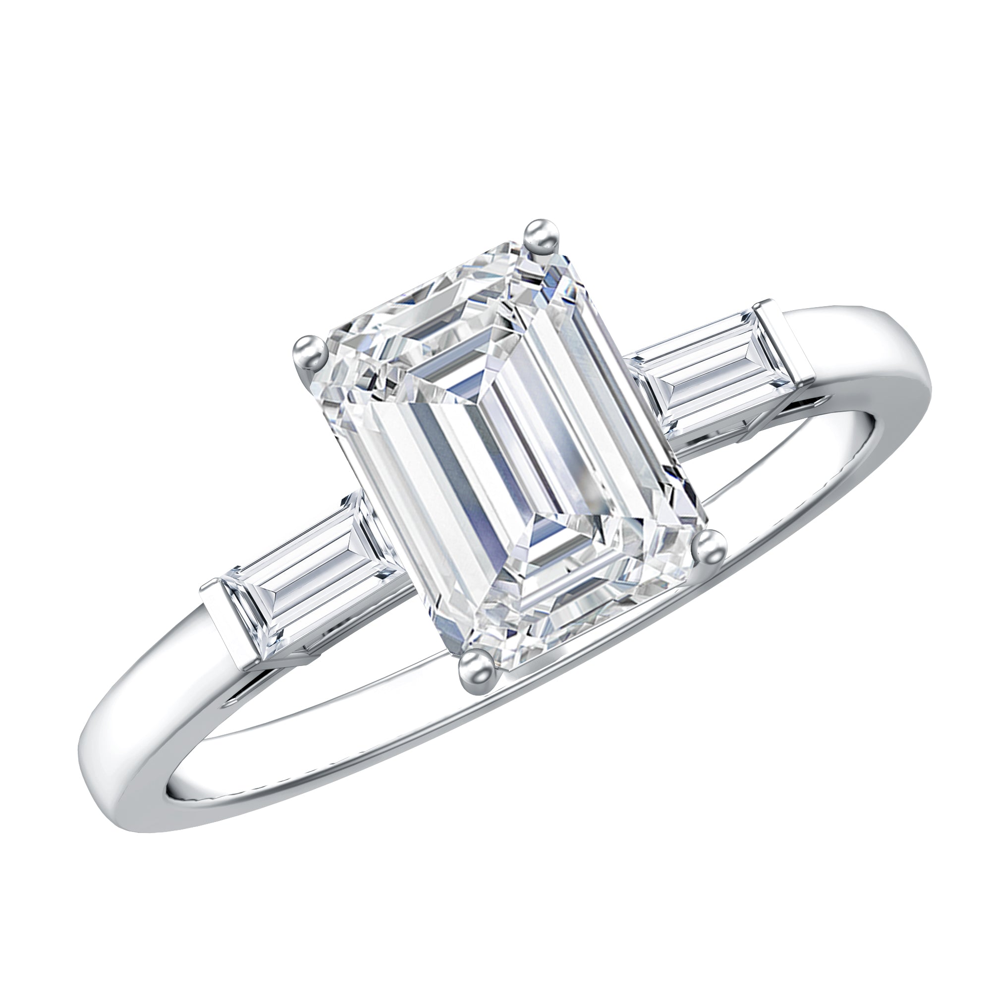 Rosec Jewels-2 CT Lab Grown Diamond Emerald Cut Engagement Ring