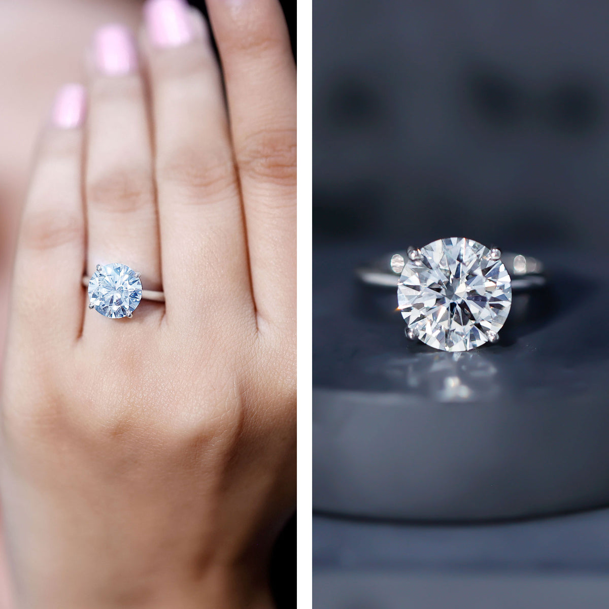 IGI Certified 4 Carat Lab Grown Diamond Engagement Ring Lab - ( E-VS1 ) - Rosec Jewels