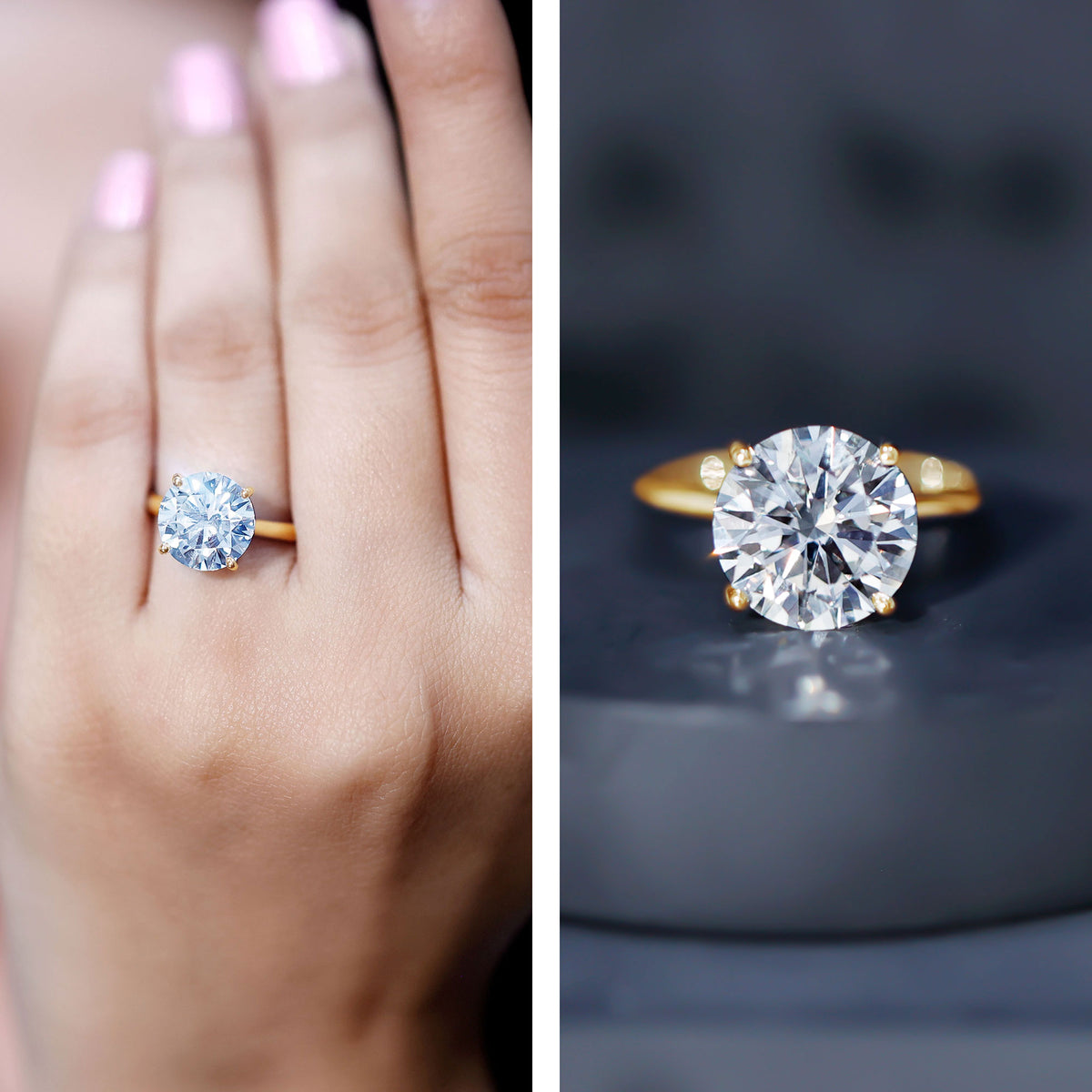 IGI Certified 4 Carat Lab Grown Diamond Engagement Ring Lab - ( E-VS1 ) - Rosec Jewels
