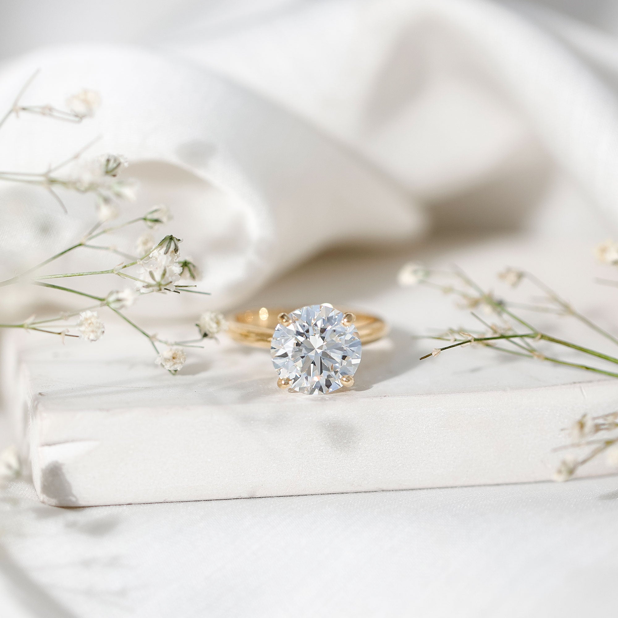 Lab Grown Diamond 5 Carat Engagement Ring with IGI Certificate Lab - ( E-VS1 ) - Rosec Jewels